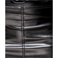 Skinny womens high-waisted mini skirt imitation leather black
