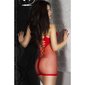 Sexy coarse-meshed stripper fishnet mini dress clubbing red Onesize (UK 8,10,12)