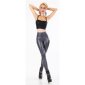 Sexy thermo leggings in shiny wet look with warm lining grey UK 12/14 (L/XL)