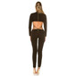 Womens long-sleeved jumpsuit catsuit with cut out back black