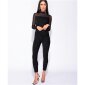 Womens glamour high-necked jumpsuit with chiffon black