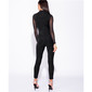 Womens glamour high necked jumpsuit with chiffon black