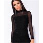 Womens glamour high-necked jumpsuit with chiffon black