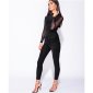 Womens glamour high necked jumpsuit with chiffon black UK 8 (XS)