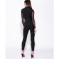 Womens glamour high necked jumpsuit with chiffon black UK 12 (M)