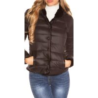 Damen Winter Wendejacke gesteppt und gefüttert Schwarz