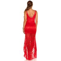 Floor-length glamour evening dress in red carpet look red