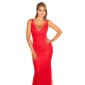 Floor-length gala lace evening dress in red carpet look red