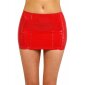 Sexy Damen Vinyl-Minirock mit Zipper Latex-Look Clubwear Rot