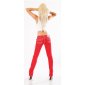 Trendy womens low-rise jeans with contrast stitching red UK 10 (S)