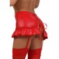 Sexy wet look miniskirt with suspenders gogo clubwear red UK 10/12 (S/M)