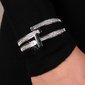 Precious womens party armlet bracelet with rhinestones silver