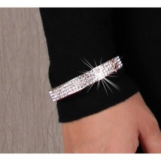 Edler Damen Party Armreif Armband mit Strass Modeschmuck Roségold
