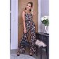 Sexy womens strappy animal print jumpsuit with belt leopard
