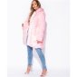 Noble womens fake fur coat with large collar pink UK 10 (S)