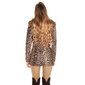 Noble womens short coat with animal print and fake fur leopard