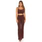 Glamour womens trousers with wide legs and glitter party wine-red