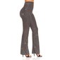 Glamour womens trousers with wide legs and glitter party silver