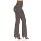 Glamour Damenhose mit weitem Bein und Glitzer Party Silber