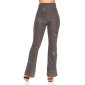 Glamour womens trousers with wide legs and glitter party silver Onesize (UK 8,10,12)