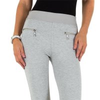 Eng anliegende Damen Stretchhose Treggings Hellgrau