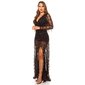 Glamorous party playsuit made of chiffon with sequins black 
