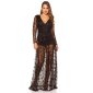 Glamorous party playsuit made of chiffon with sequins black