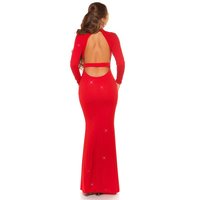 Bodenlanges Damen Glitzer-Abendkleid Red-Carpet Look Rot