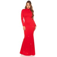 Glittering floor-length red carpet look evening dress gown red UK 12 (M)