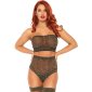 2 pcs womens glitter lingerie set bandeau top+panty black-gold