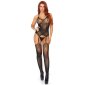 Sexy Damen Netz Straps-Bodystocking Catsuit Dessous Schwarz