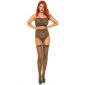 2 pcs womens glitter lingerie set bandeau top+panty black/gold Onesize (UK 8,10,12)
