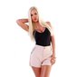 Kurze Damen Stoffhose Shorts mit Leo-Seitenstreifen Beige