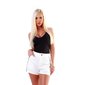 Kurze Damen Stoffhose Shorts mit Leo-Seitenstreifen Weiß
