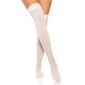 Opaque womens overknee stockings with stripes creme-white