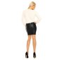 Skinny womens faux leather skirt with lacing black UK 8 (S)