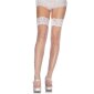 Sexy Leg Avenue thigh-high fence fishnet stockings with lace top white