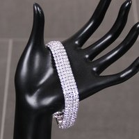 Schmales Damen Glamour Strass Armband Modeschmuck Silber