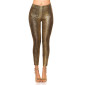 Sexy wet look leggings with snake print black-gold  UK 12 (M)
