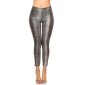 Sexy wet look leggings with snake print black/silver UK 14 (L)