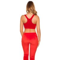 Womens sport bra padded stretch sportswear red
