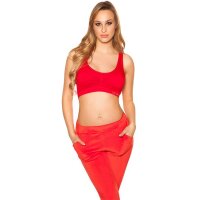 Womens sport bra padded stretch sportswear red
