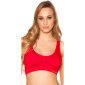 Womens sport bra padded stretch sportswear red