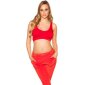 Womens sport bra padded stretch sportswear red