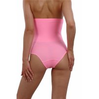 High-waisted womens body shaping panty for a flat belly pink