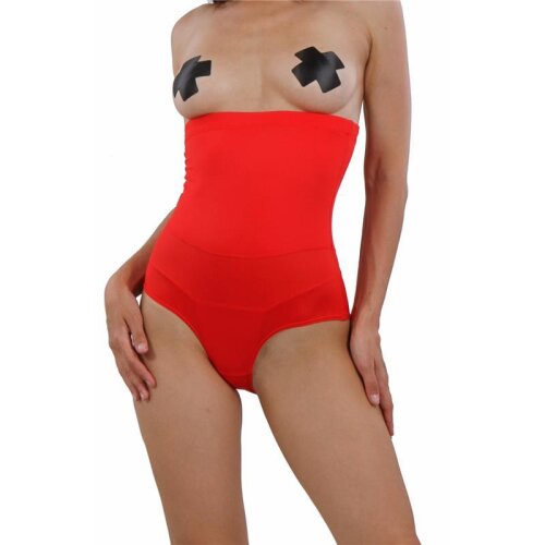 Hoher figurformender Damen Bauchweg Panty Slip Mieder Rot