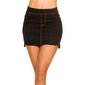 Womens stretch jeans miniskirt with frayed hem black
