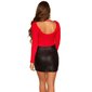 Long-sleeved womens cropped shirt in wrap look red