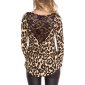Damen Langarm Shirt mit Animalprint Leopard-Optik Beige Einheitsgröße (34,36,38)