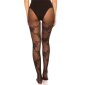 Sexy Damen Nylon Strumpfhose mit Blumenmuster Schwarz